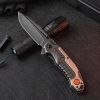 Portable EDC Tactical Knife with Quick-Deploy Mechanism, Non-Slip Grip & Tactical Badge - Black