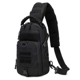 Military Tactical Shoulder Bag EDC Crossbody Sling Pack with Multiple Pockets (Color: Black)