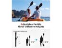 Kayak Paddle with Fiberglass Shaft and PP Blade, Floating Kayaking Oars, Adjustable 230-240 cm/ 90.5-94.5 Inches